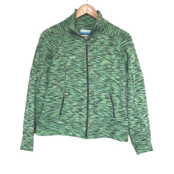 COLUMBIA green marled full zip jacket XS oversized - Picture 1 of 11